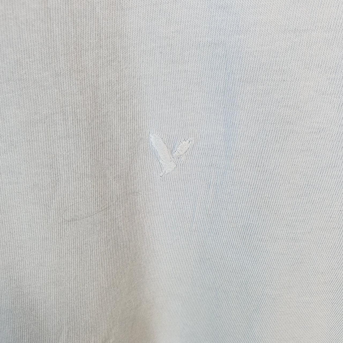Vintage American Eagle Embroidered Logo T Shirt Mens Medium Blue Athletic Casual