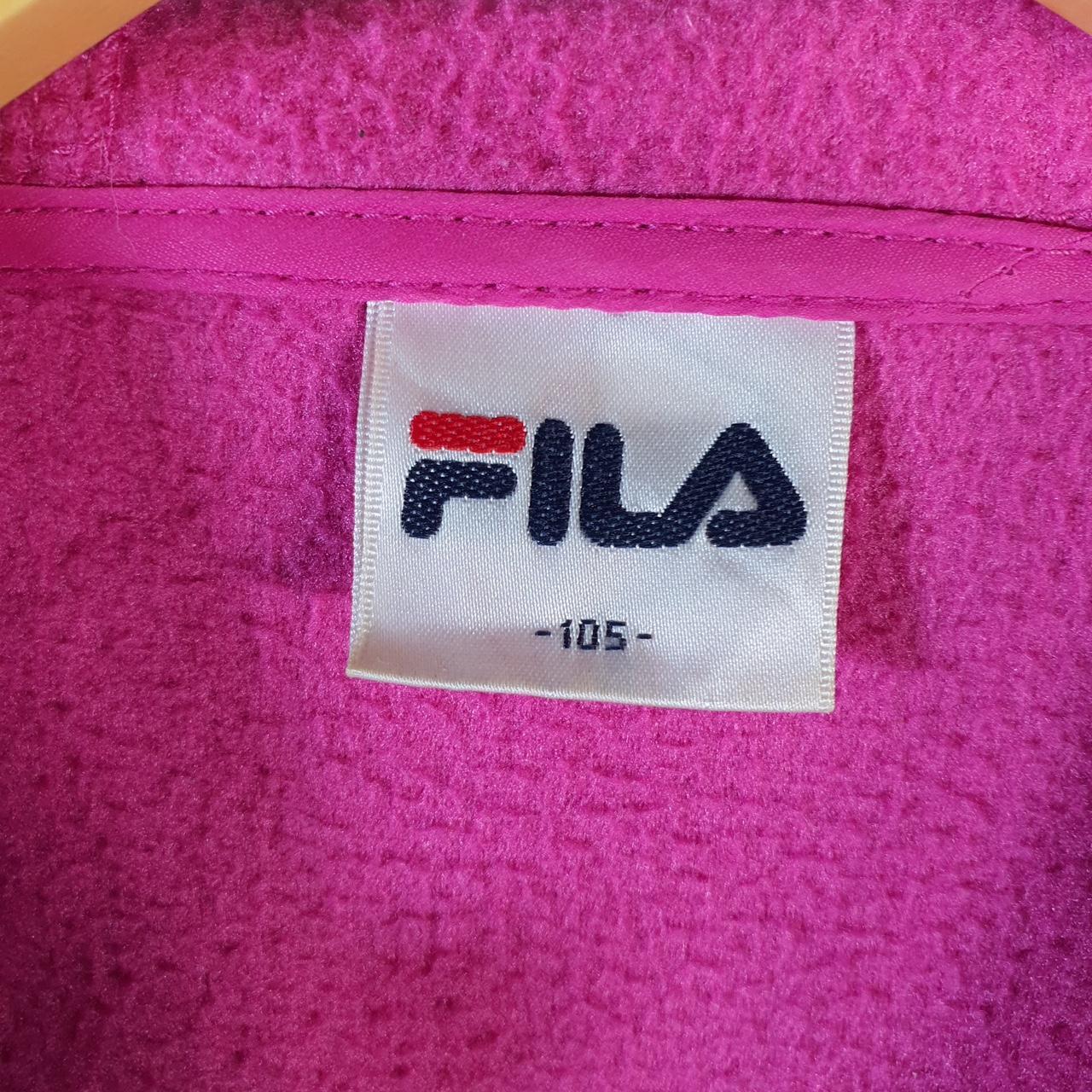 Vintage Fila Full Zip Fleece Hoodie Womens Medium Pink Teddy Logo