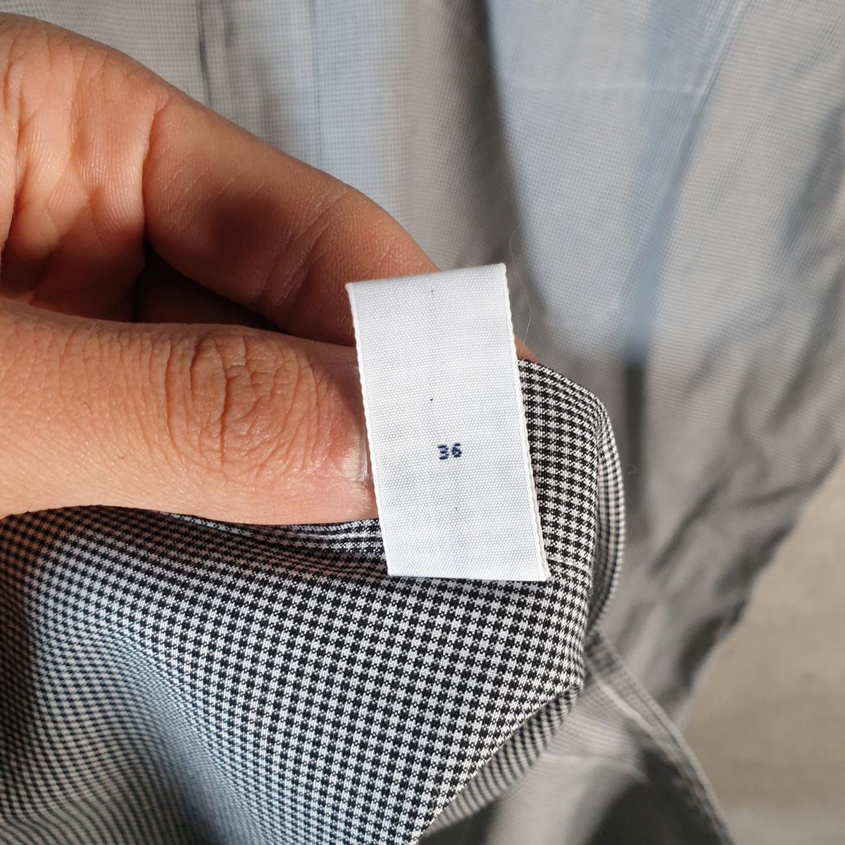 Vintage Ralph Lauren Button Down Shirt Men’s Large Grey Checkered Classic Fit Cotton