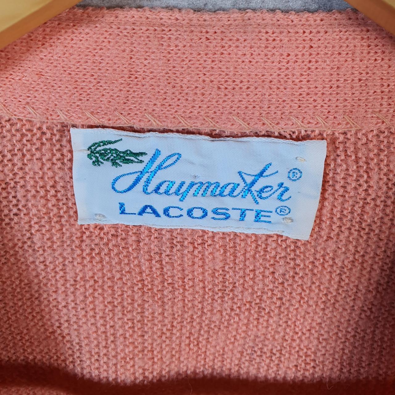 Vintage Haymaker Lacoste Knit Sweater Cardigan Womens Medium Pink Logo Y2K Logo