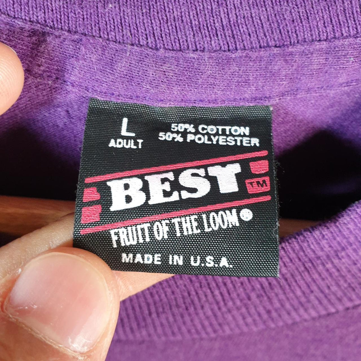 Vintage Fruit of the Loom KC Broncos USA 90s Single Stitch T Shirt Men’s large Purple C8364