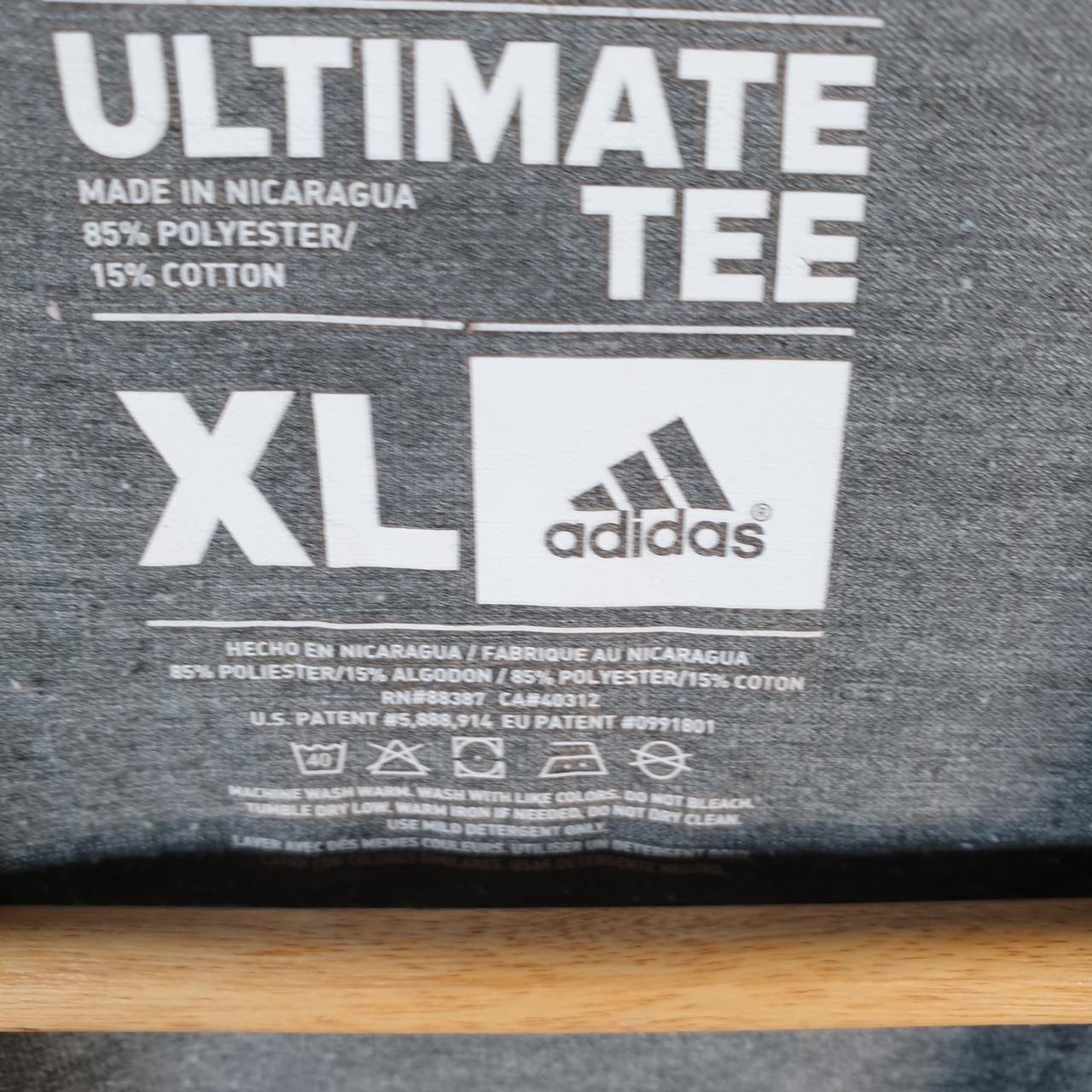 Vintage Adidas ClimaLite Ultimate T Shirt Men’s XL Grey Three Stripes Logo Athletic