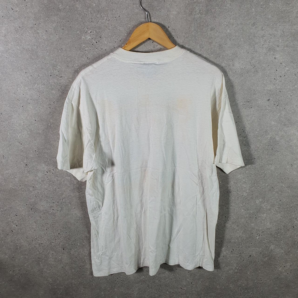 Vintage Oneita Power Navy Mom Valor T Single Stitch T Shirt Men’s XL White Big Fish Vintage