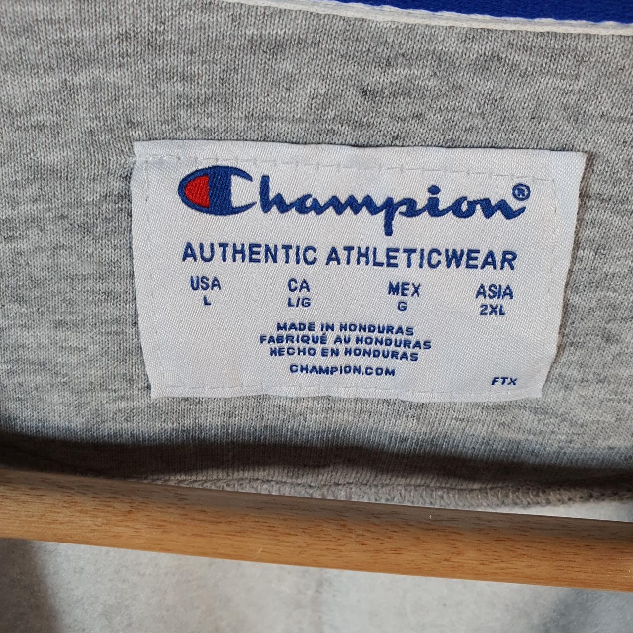 Vintage Champion Sweatshirt Womens Large Grey USA Pullover Spellout Logo