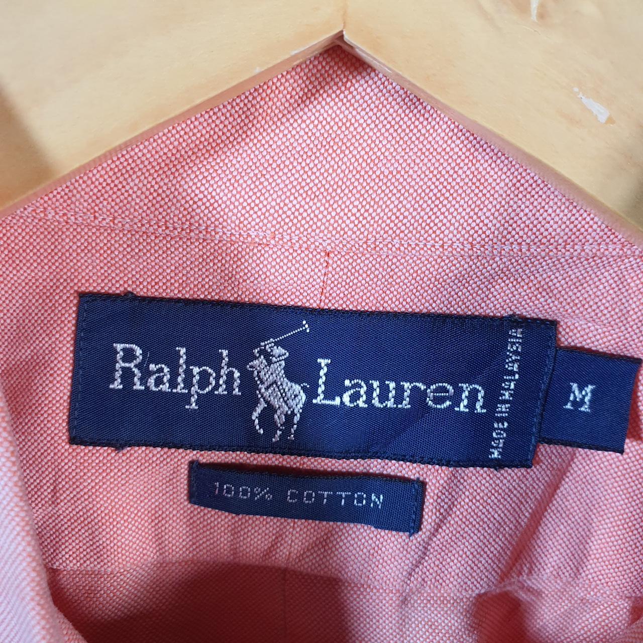 Vintage Ralph Lauren Button Down Shirt Men’s Medium Pink Classic Cotton Pony Casual Big Fish Vintage