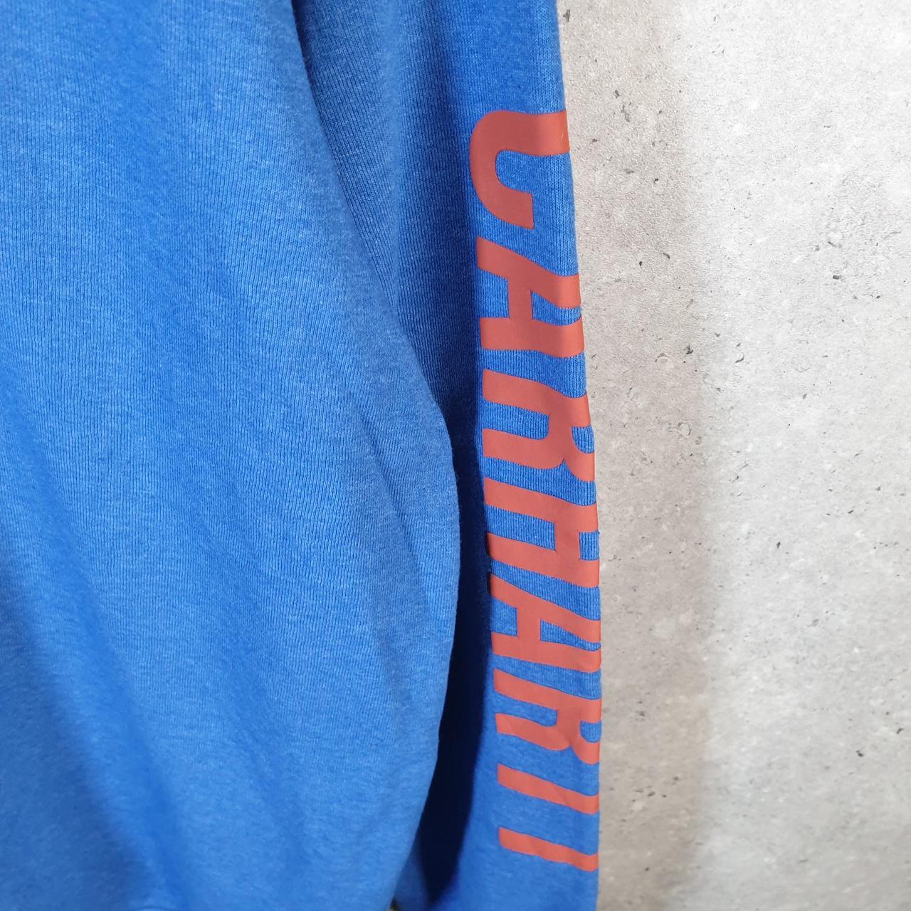 Vintage Carhartt Sweatshirt Mens Medium Blue Pullover Blank USA Loose Fit