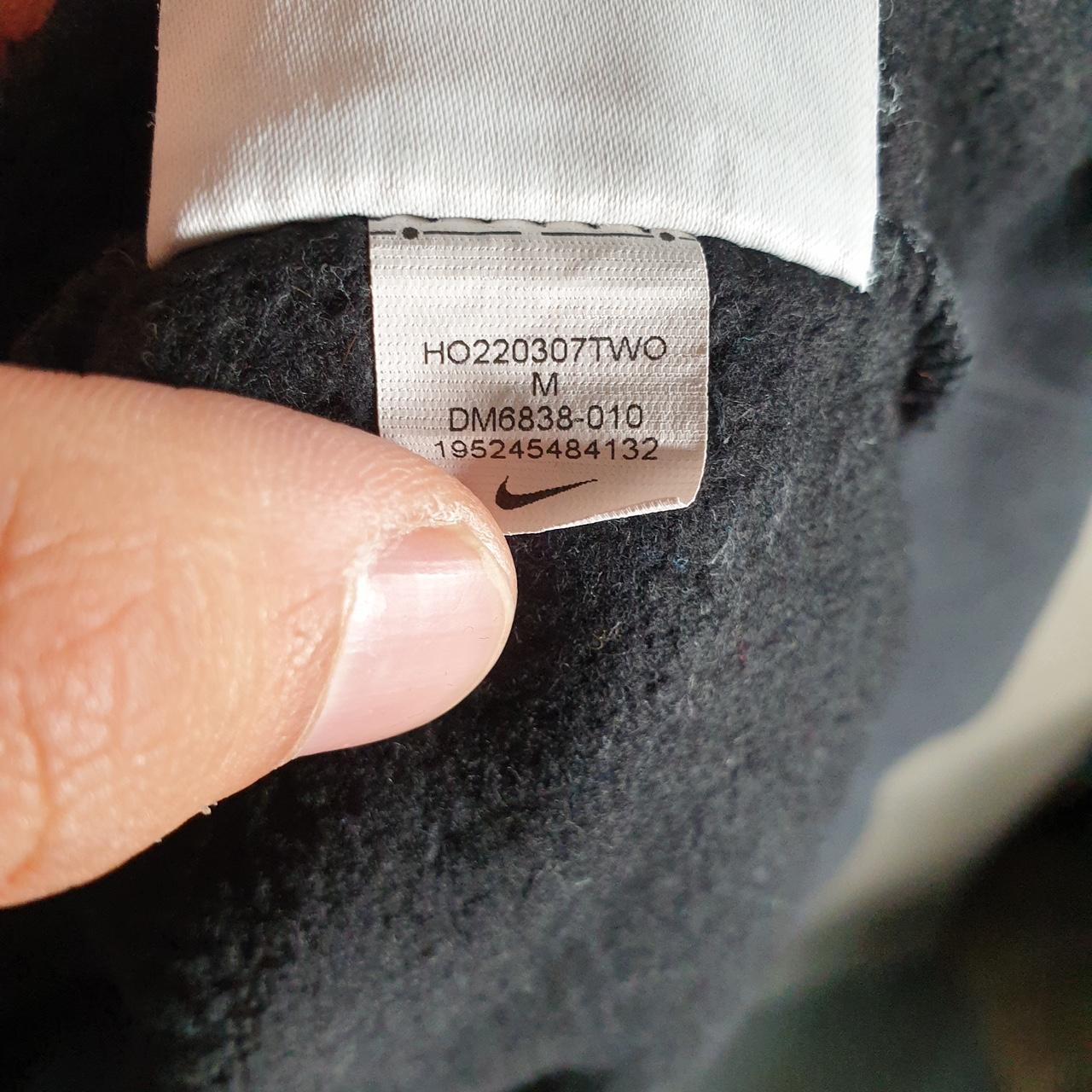 Vintage Nike Club Hoodie Womens Medium Black Centre Swoosh Y2K Pullover Logo