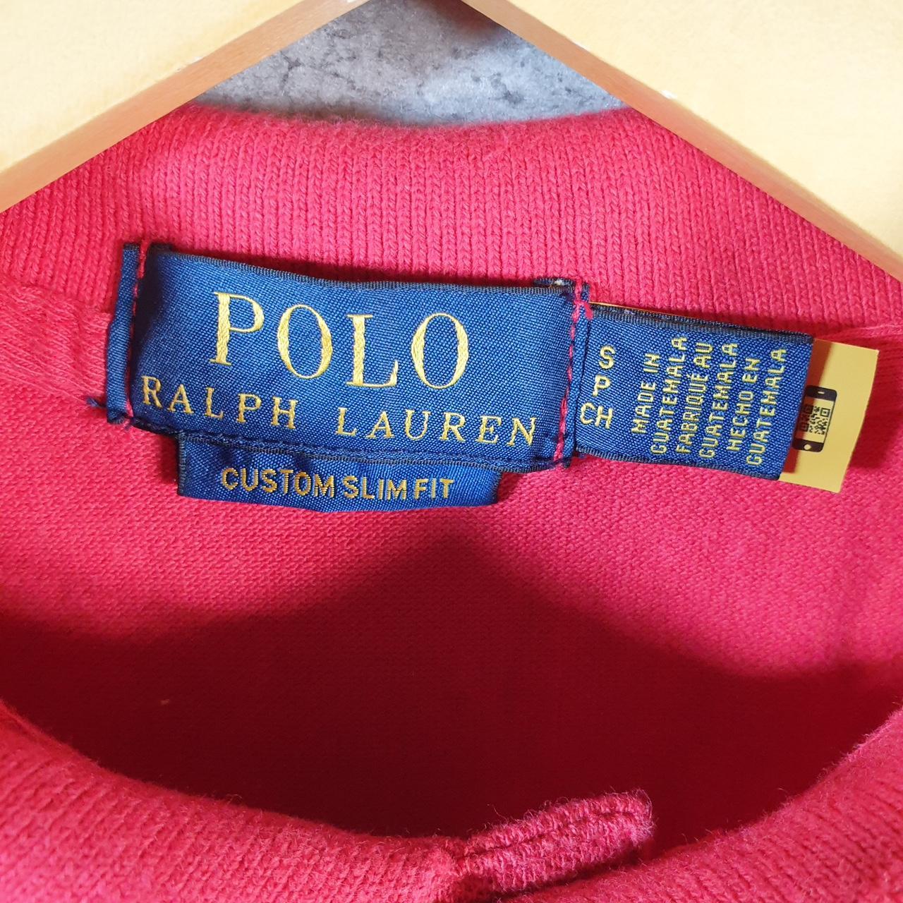 Vintage Ralph Lauren Polo Shirt Men’s Small Red Custom Slim Fit Embroidered Pony