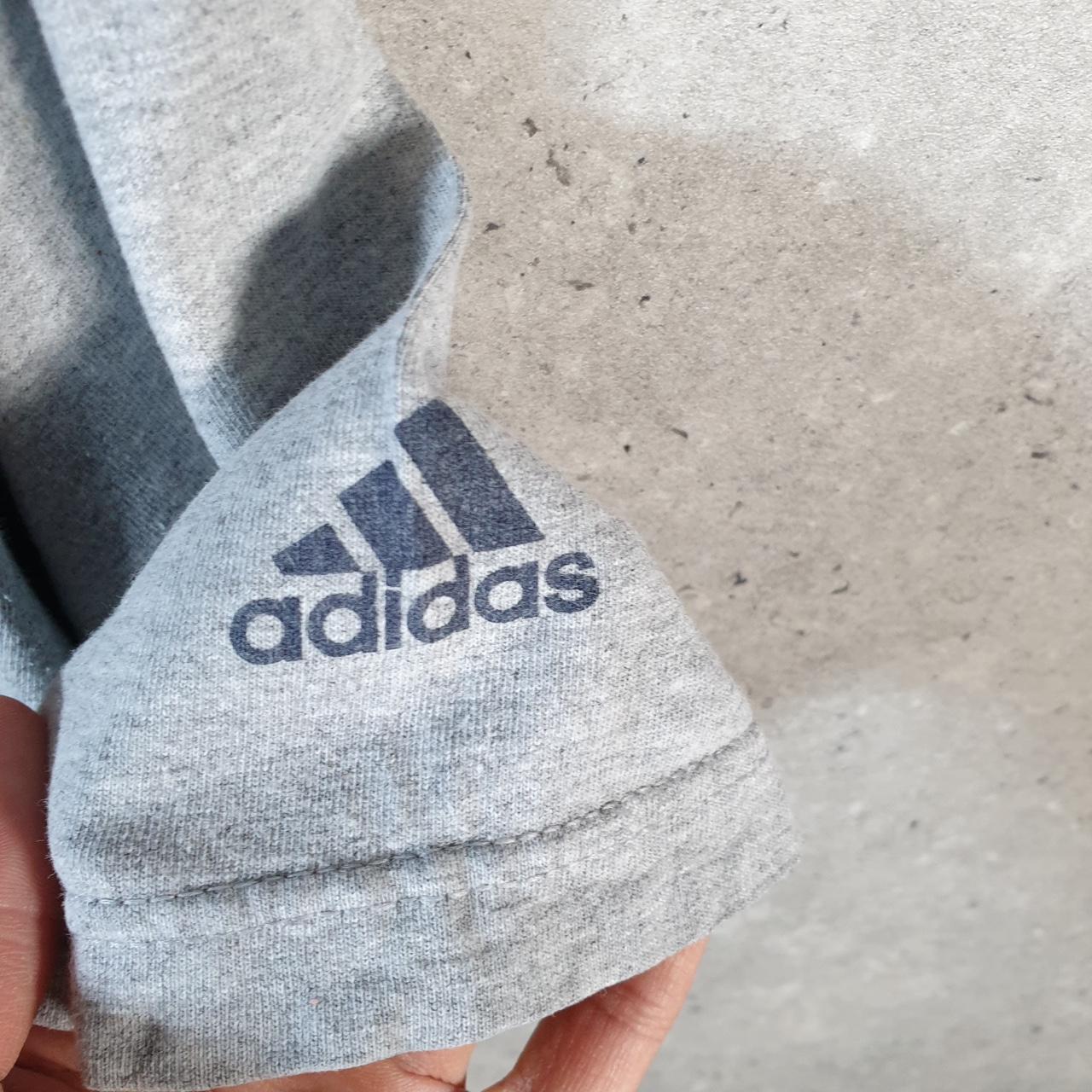 Vintage Adidas Spellout T Shirt Men’s 2XL Grey Three Stripes Logo Athletic