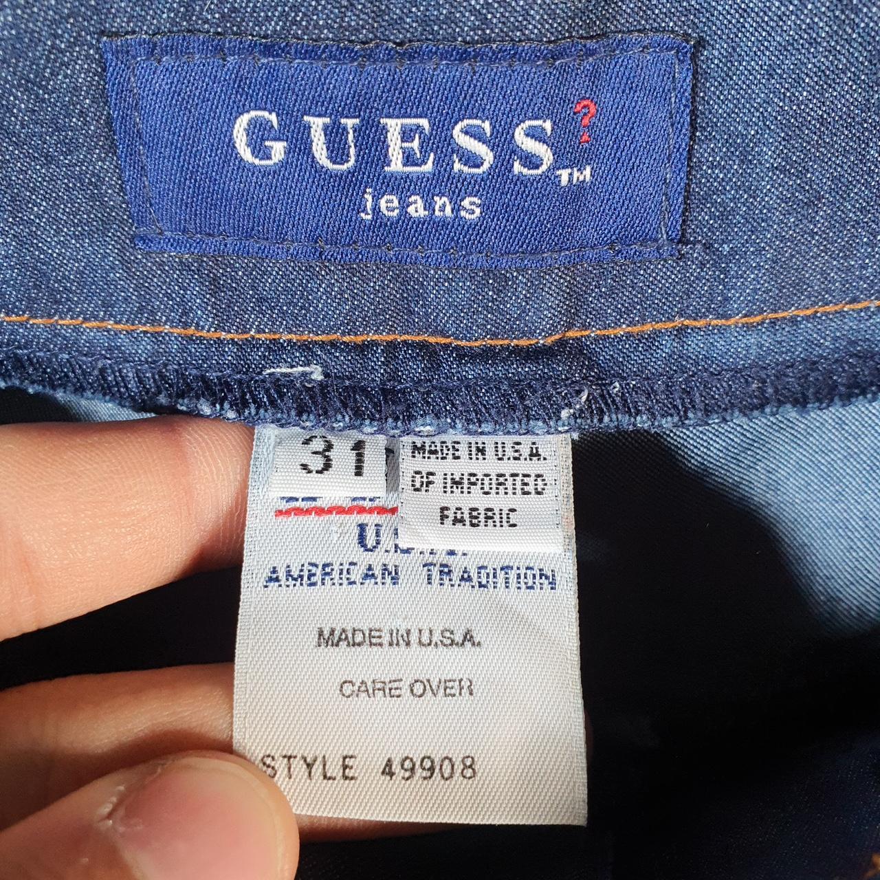 Vintage Guess Baggy Shorts Jorts Cargo Mens W31 Blue Denim Relaxed Fit Cargo