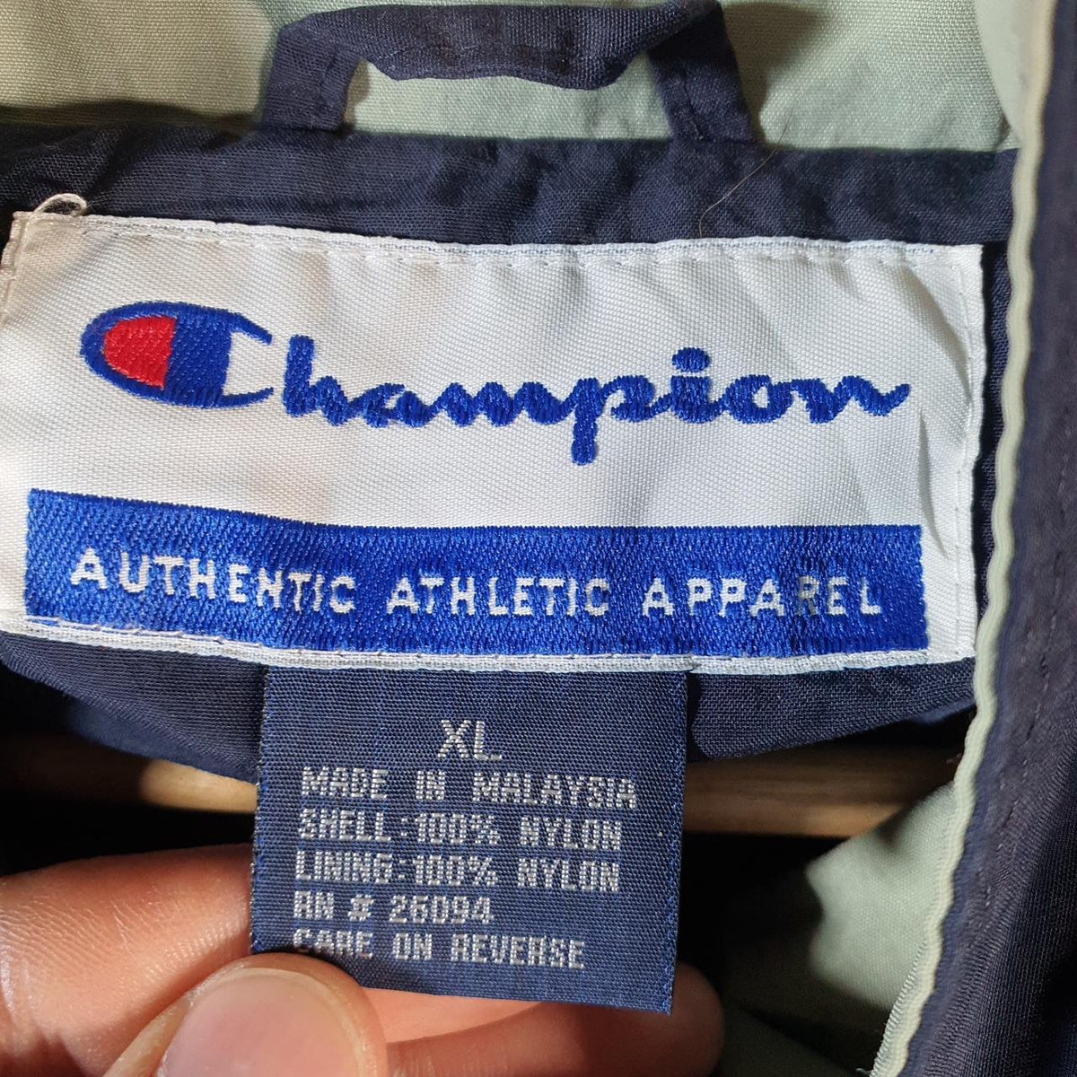 Vintage Champion Windbreaker Track Jacket Mens XL Blue Wheeler Football