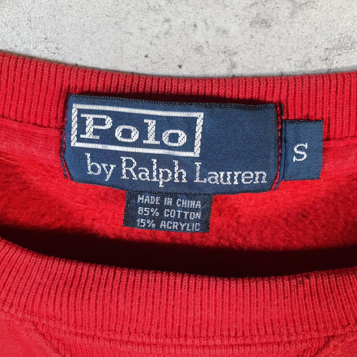 Vintage Ralph Lauren Polo Sweatshirt Men’s Small Red Boxy Baggy Cotton Pullover Pony