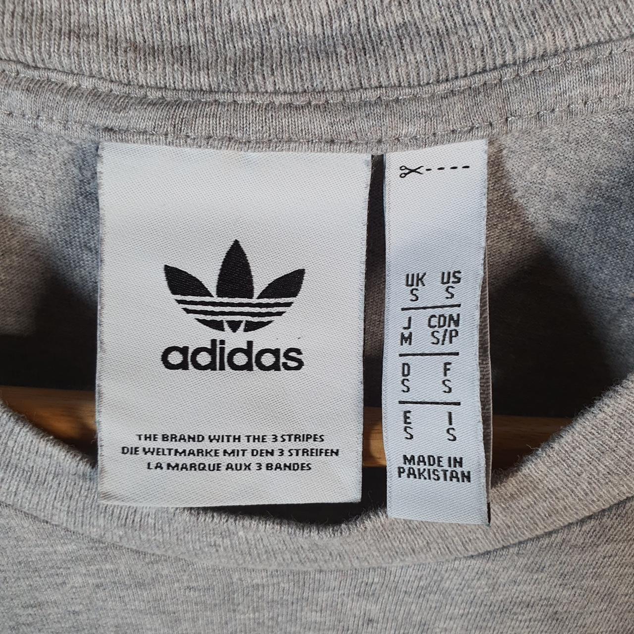 Vintage Adidas Trefoil Retro T Shirt Men’s Small Grey Three Stripes Logo