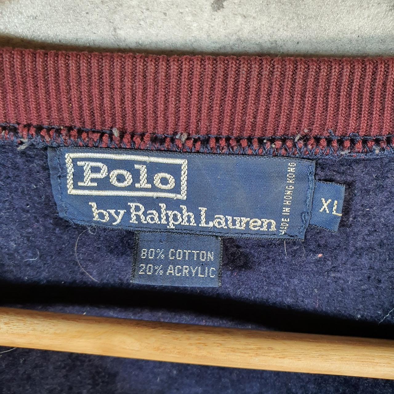 Vintage Ralph Lauren Polo Sweatshirt Men’s XL Navy Blue Cotton Pullover Pony