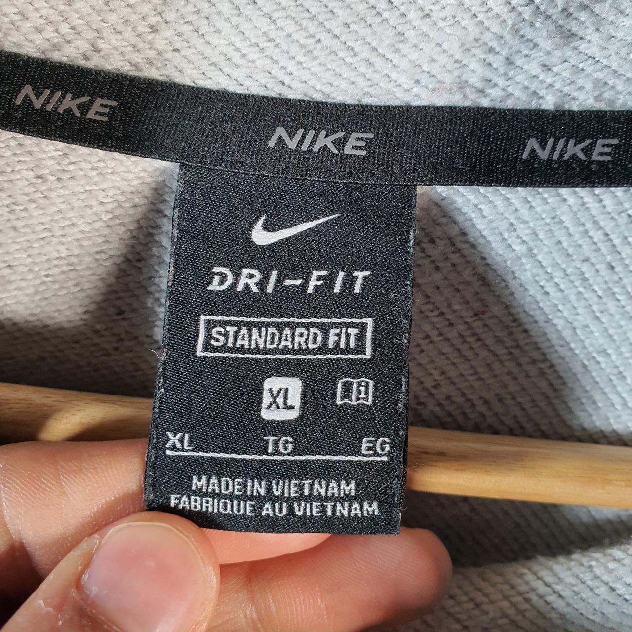 Vintage Nike Dri Fit Hoodie Men’s XL Grey Swoosh Y2K Pullover Logo