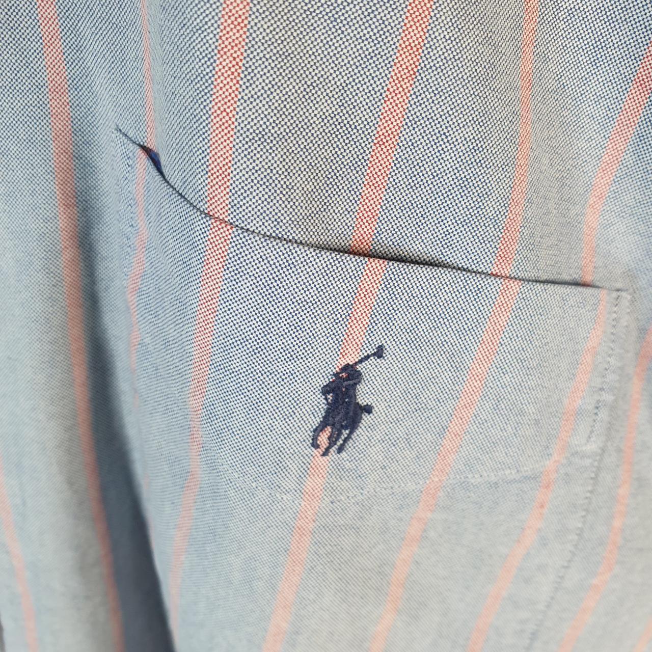 Vintage Ralph Lauren Button Down Shirt Men’s XL Blue Striped The Big Shirt Pony