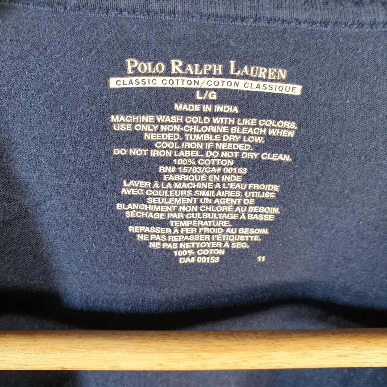 Vintage Ralph Lauren Polo T Shirt Men’s Large Blue Embroidered Classic Slim Fit Pony