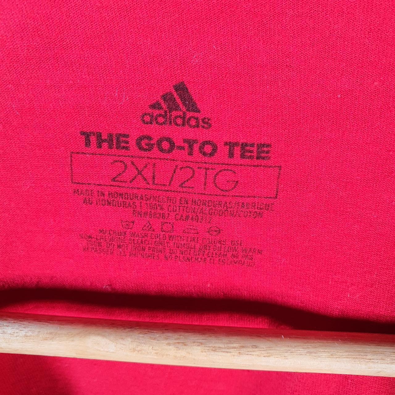 Vintage Adidas Go To Tee T Shirt Men’s 2XL Red Three Stripes Logo Athletic