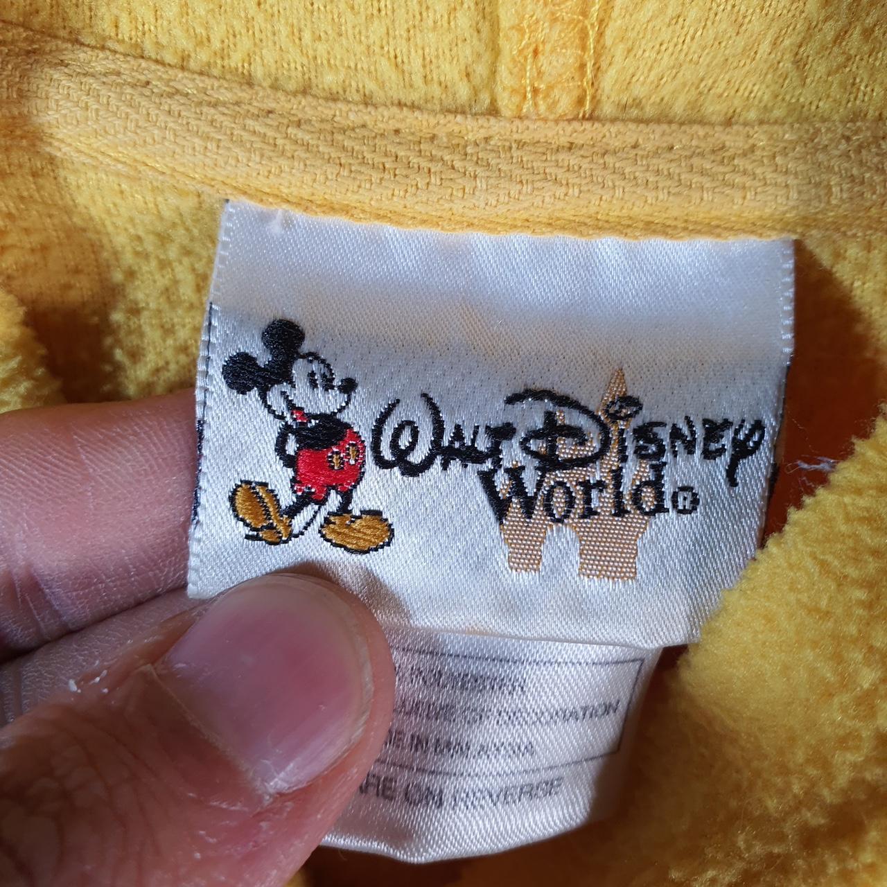 Disney Mickey Mouse Fleece Full Zip Hoodie Womens 2XL Yellow Embroidered Logo
