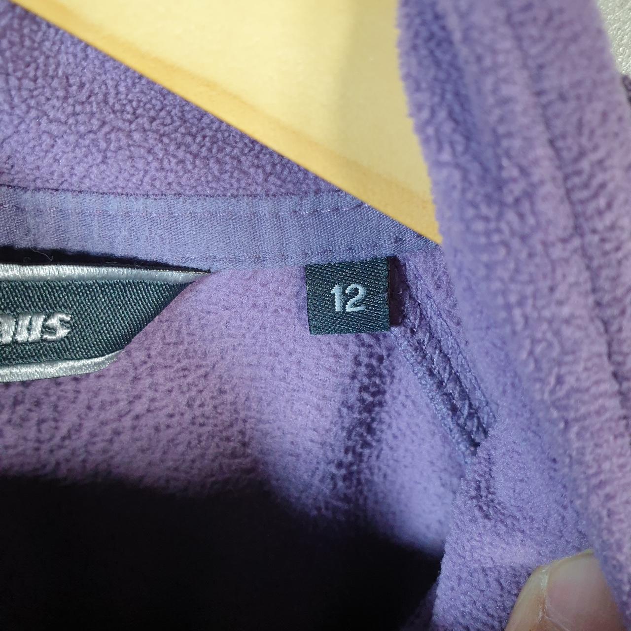 Vintage Berghaus Teddy Fleece Sweatshirt Womens UK12 Purple Full Zip Logo
