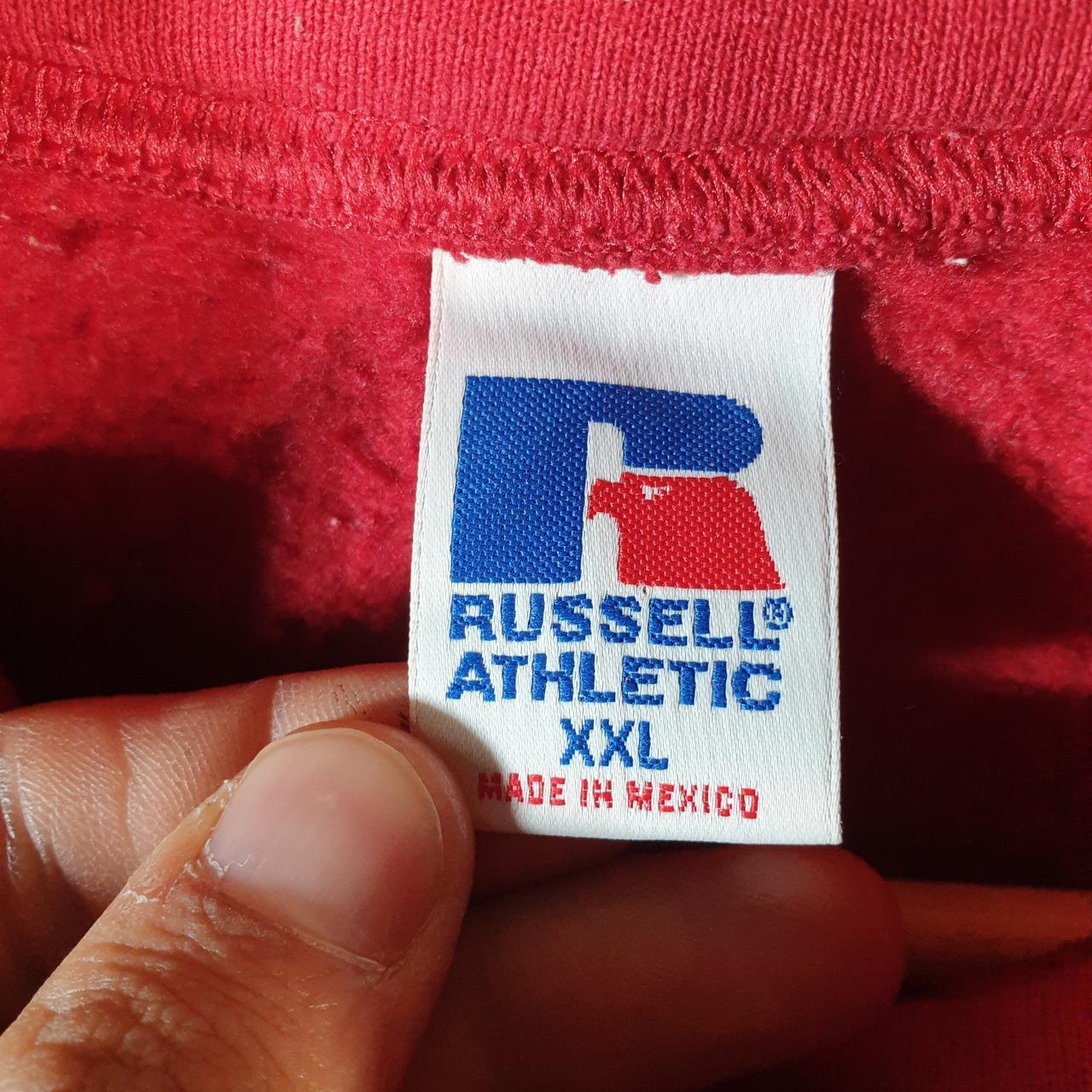 Vintage Russell Athletic Full Zip Blank Baggy Vest Sweatshirt Men’s 2XL Red