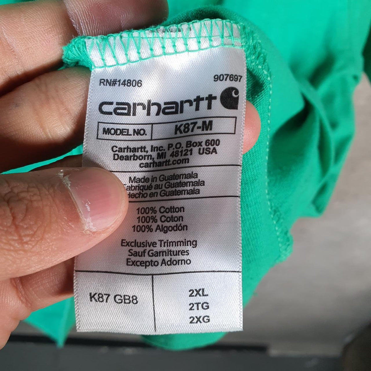 Vintage Carhartt Pocket T Shirt Men’s 2XL Blue Workwear Chore Utility Loose Fit C9230