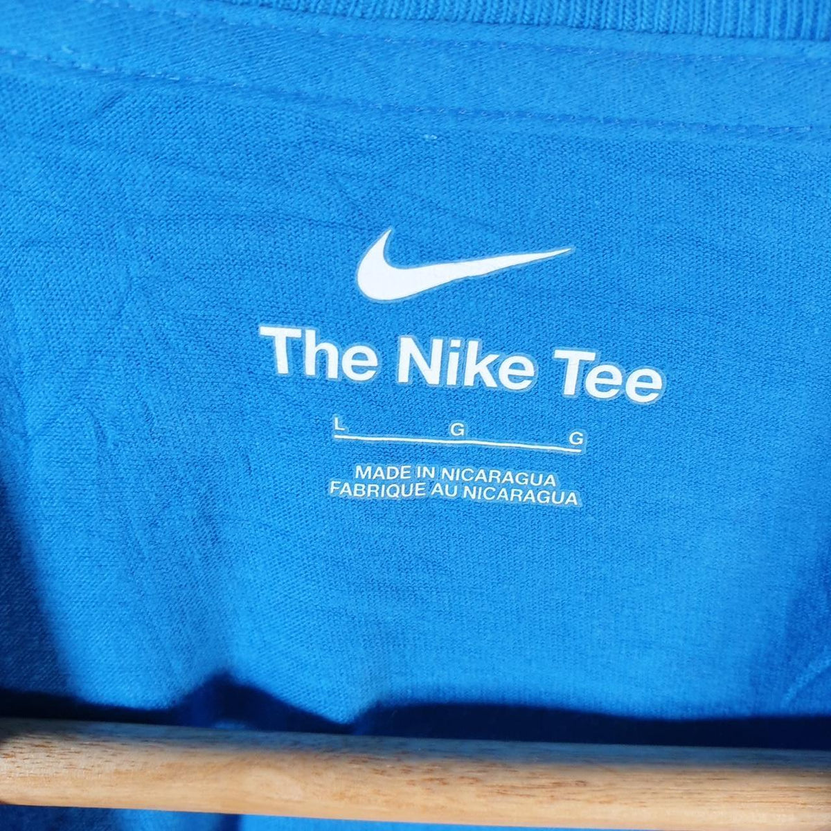 Vintage Nike Club Printed T Shirt Men’s Large Casual Blue Swoosh Athletic