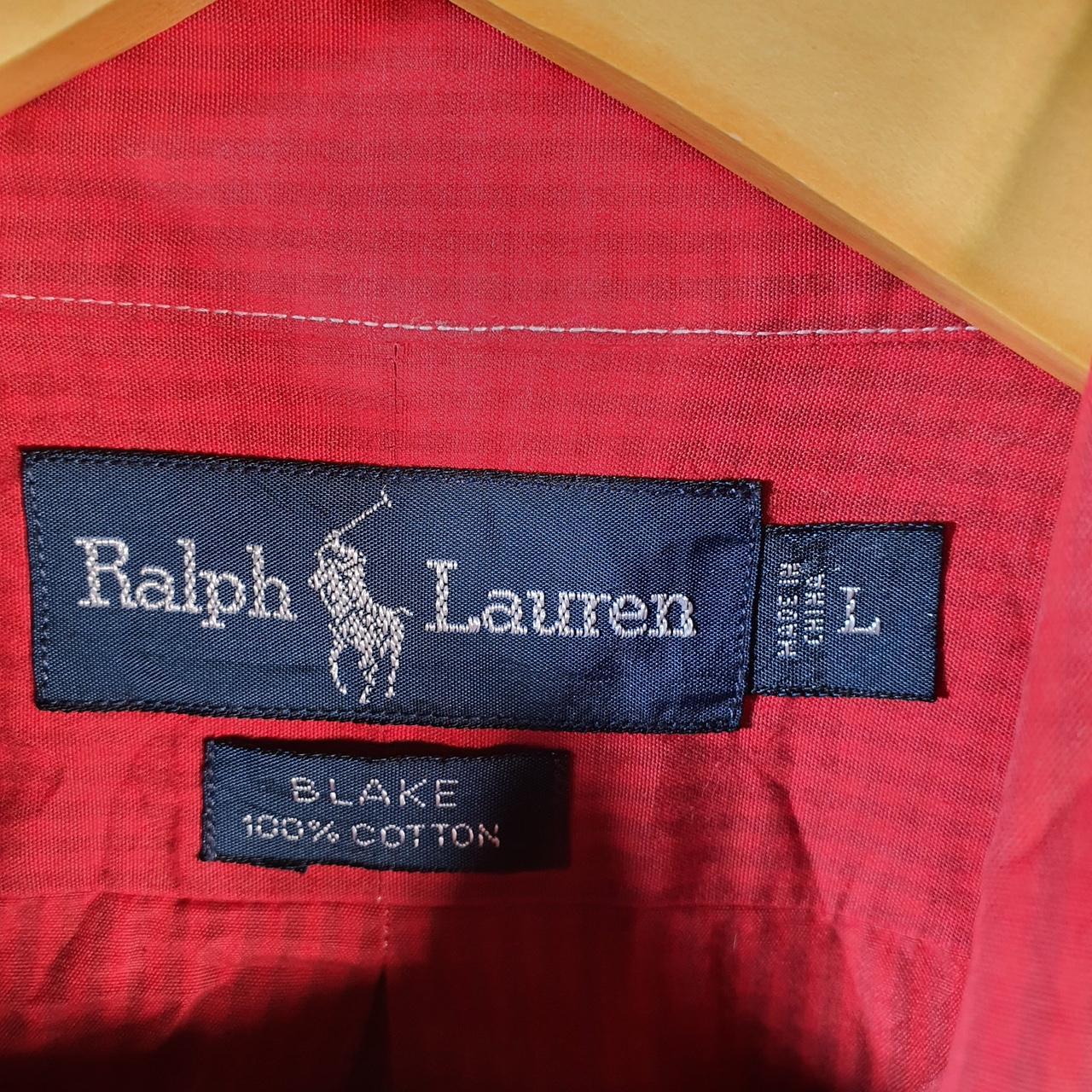 Vintage Ralph Lauren Button Down Shirt Men’s Large Red Blake Checkered Pony Casual C8476