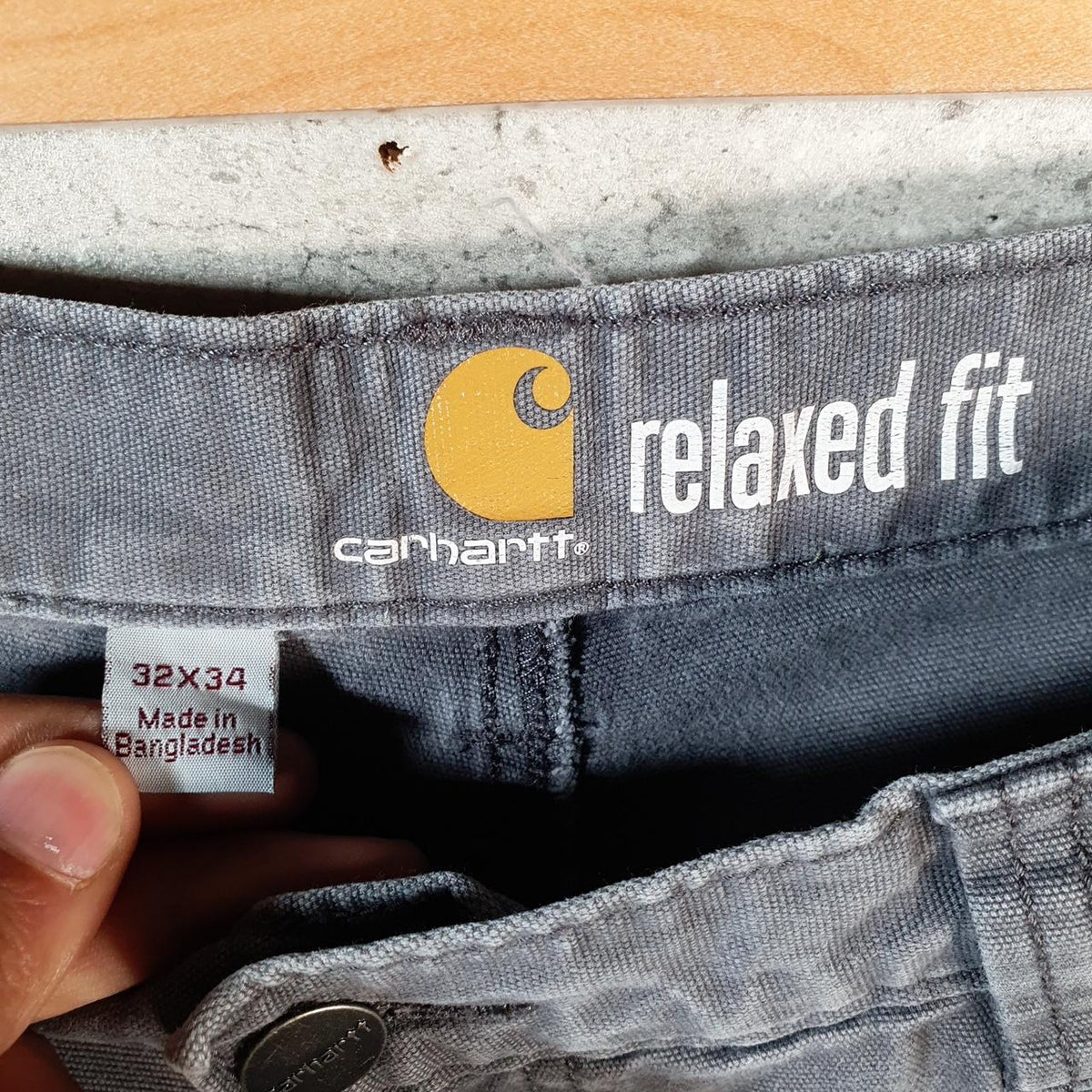 Vintage Carhartt Carpenter Trousers Mens W32 L32 Grey Relaxed Fit Workwear USA