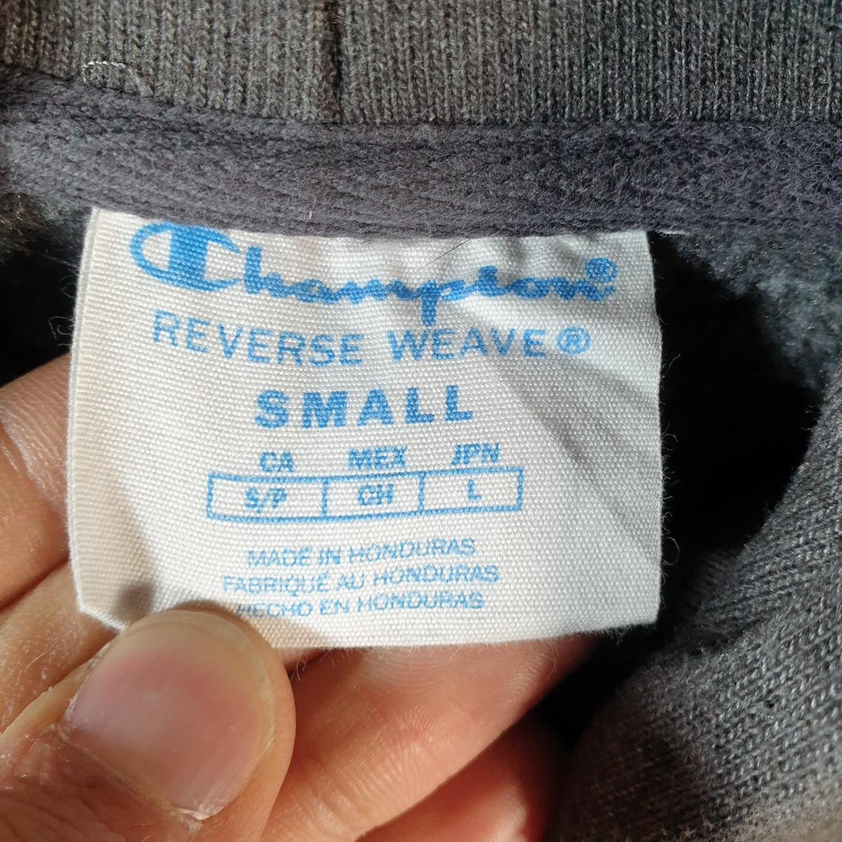 Vintage Champion Hoodie Men’s Small Grey Pro Sport Pullover Spellout Logo