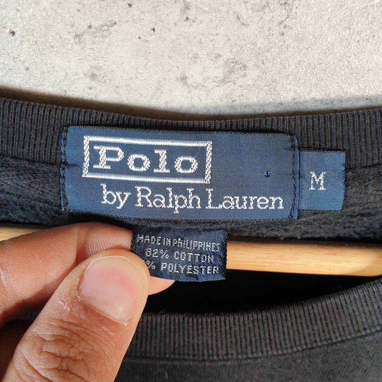Vintage Ralph Lauren Polo Sweatshirt Men’s Medium Black Cotton Pullover Pony