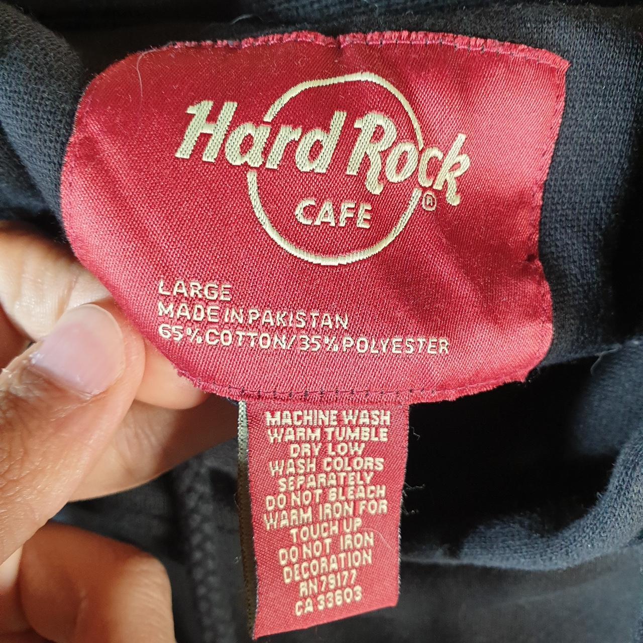 Vintage Hard Rock Cafe Miami Hoodie Mens Large Black USA Graphic