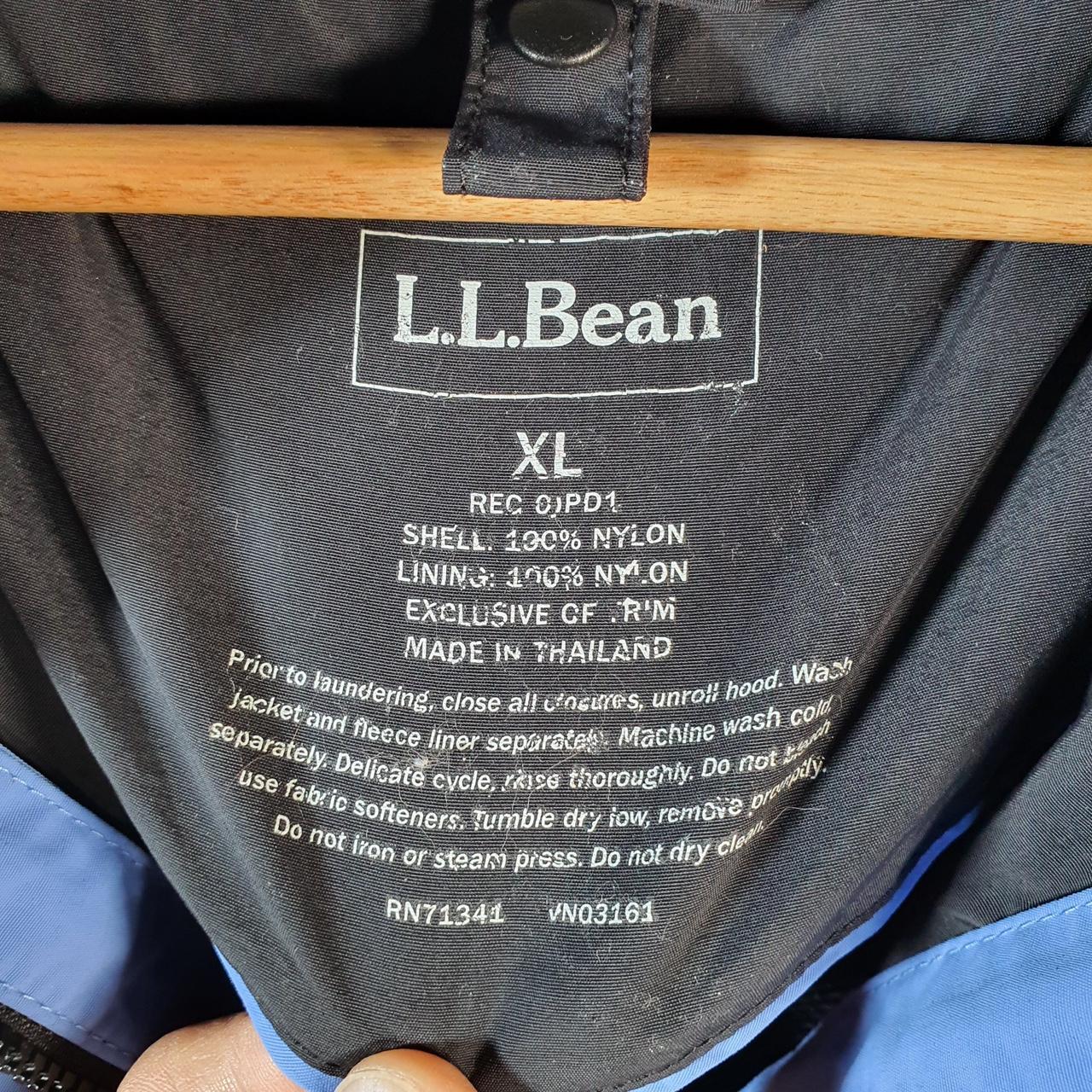 Vintage L.L. Bean Outdoors Nylon Jacket Mens XL Black Waterproof Hooded