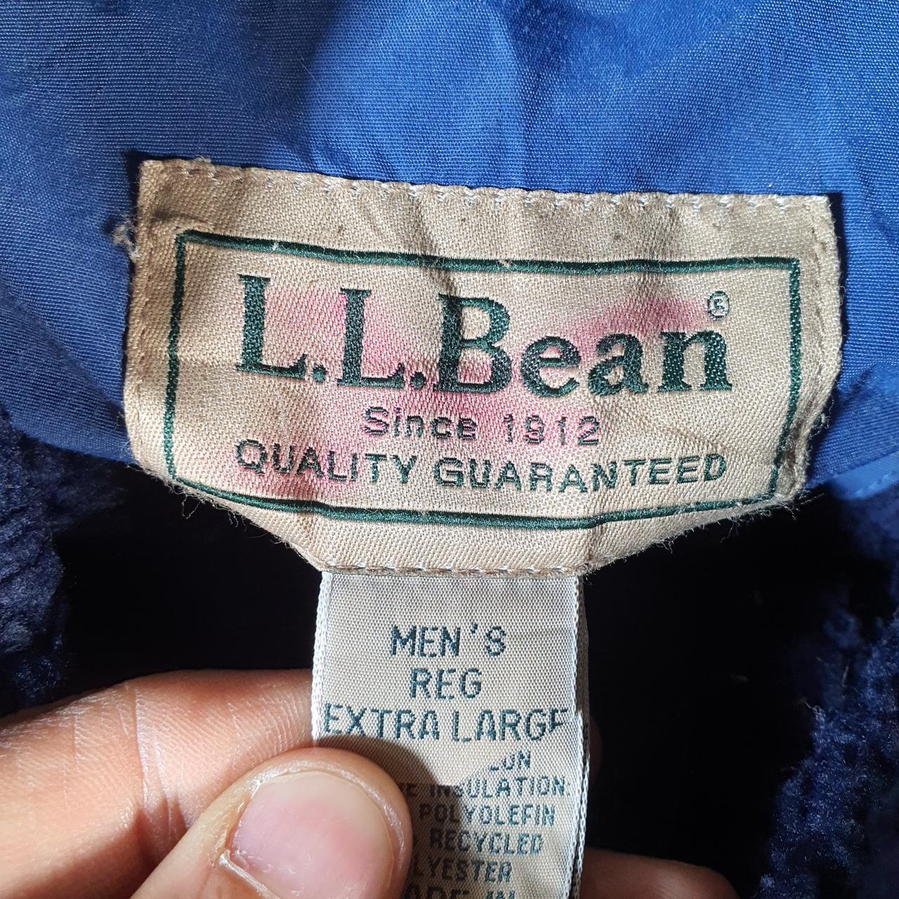 Vintage L.L. Bean Outdoors Nylon Jacket Mens XL Navy Blue Full Zip Waterproof