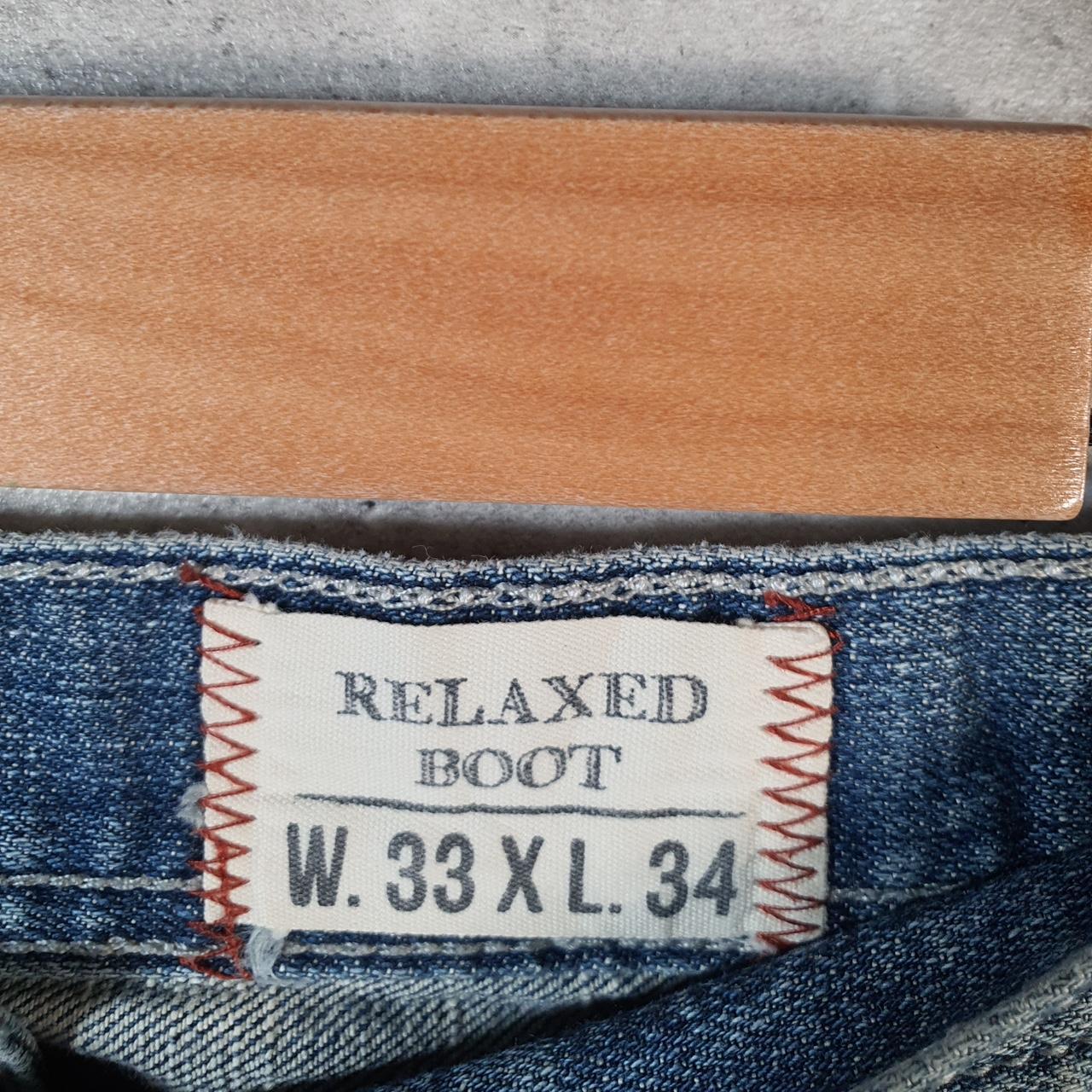 Vintage Axel Baggy Y2K Hip Hop Jeans Mens W33 L32 Blue Embroidered Denim Big Fish Vintage