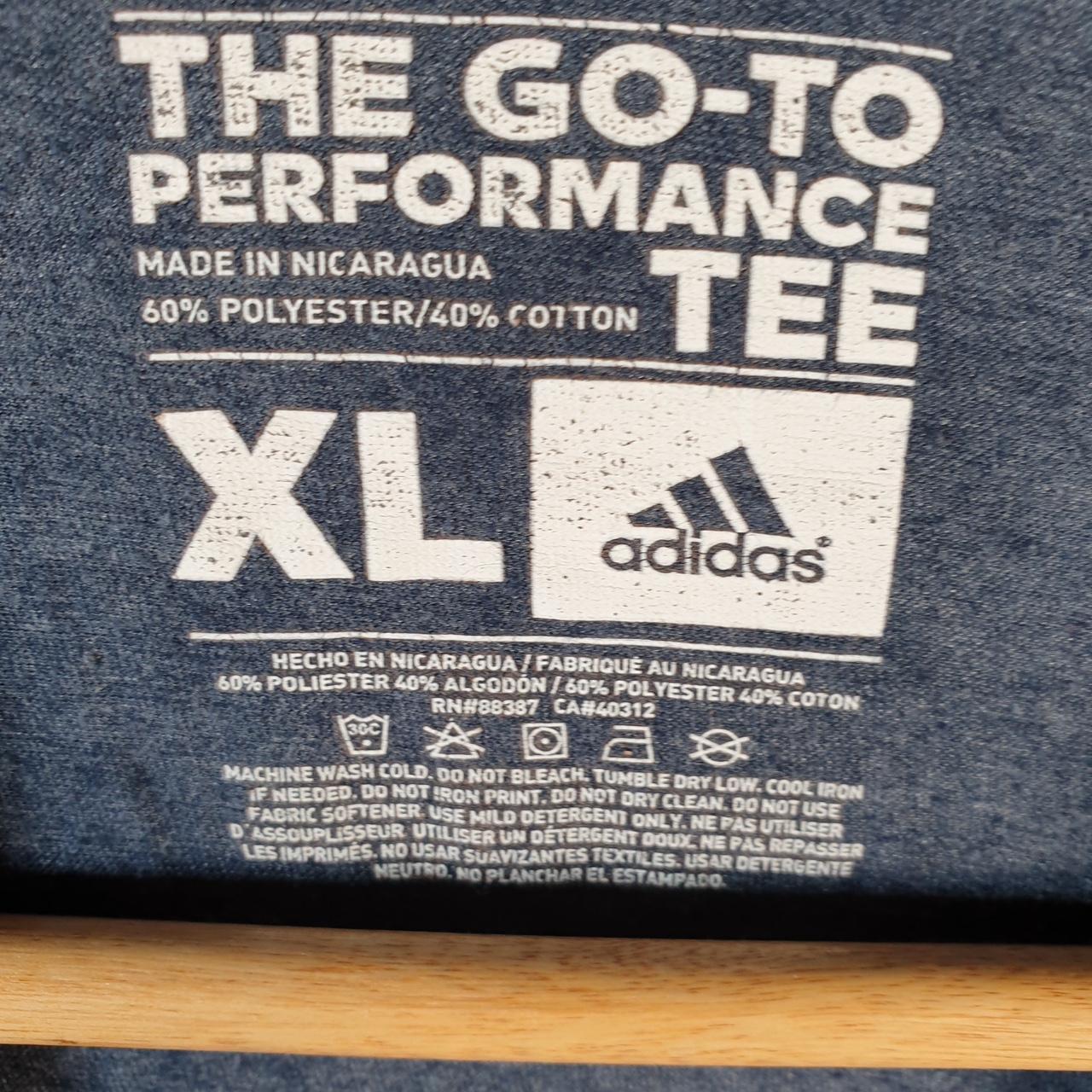 Vintage Adidas Go To Performance T Shirt Men’s XL Grey Three Stripes Logo Athletic