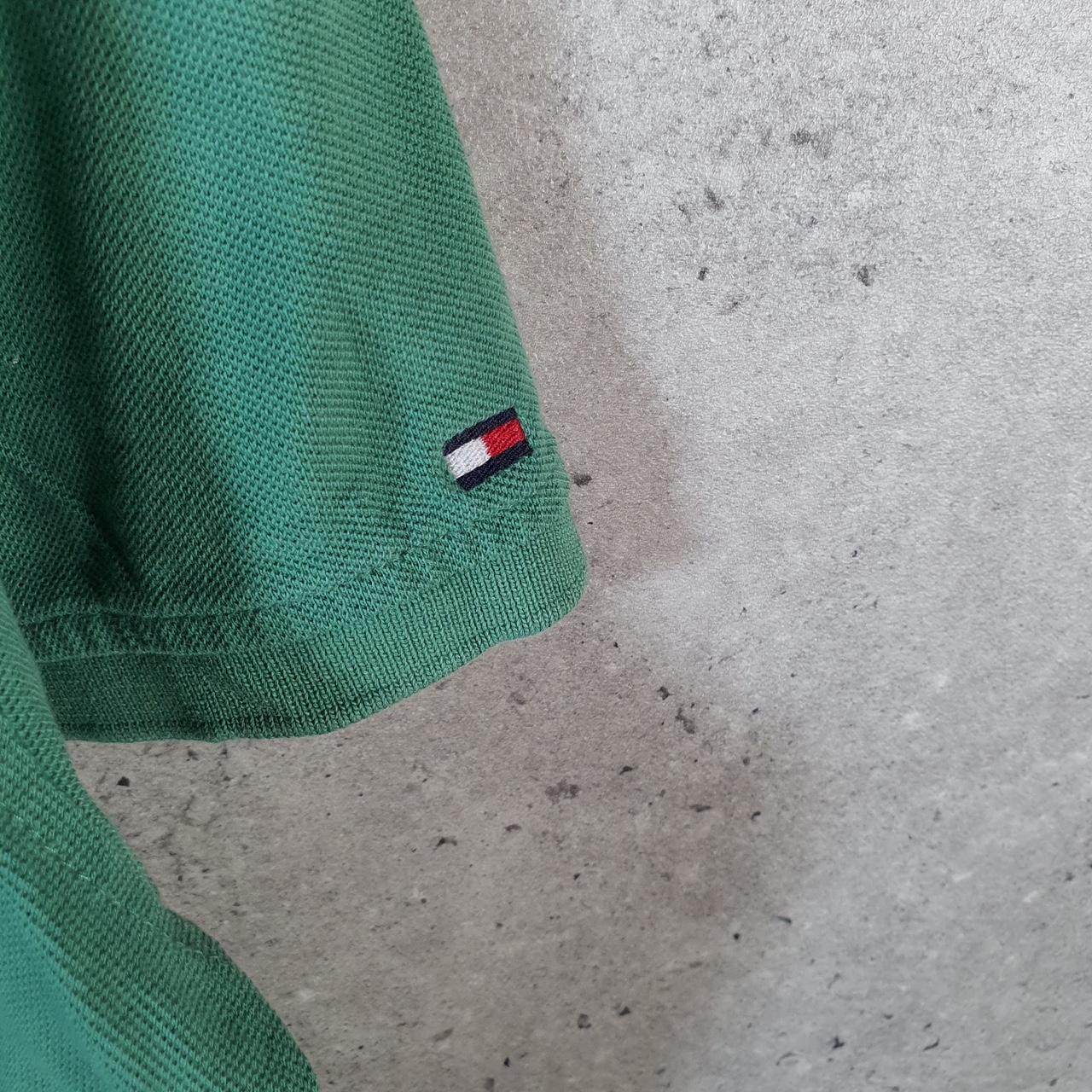 Vintage Tommy Hilfiger Polo Shirt Womens Medium Green Classic Fit Embroidered Logo