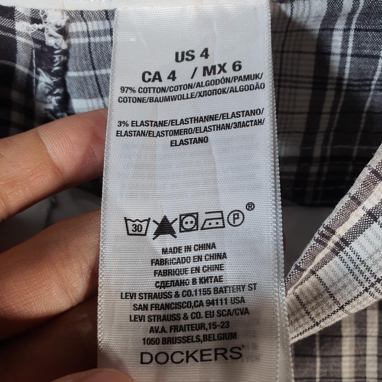 Vintage Dockers Chino Shorts Jorts Cargo Womens W30 Checkered Baggy Cotton