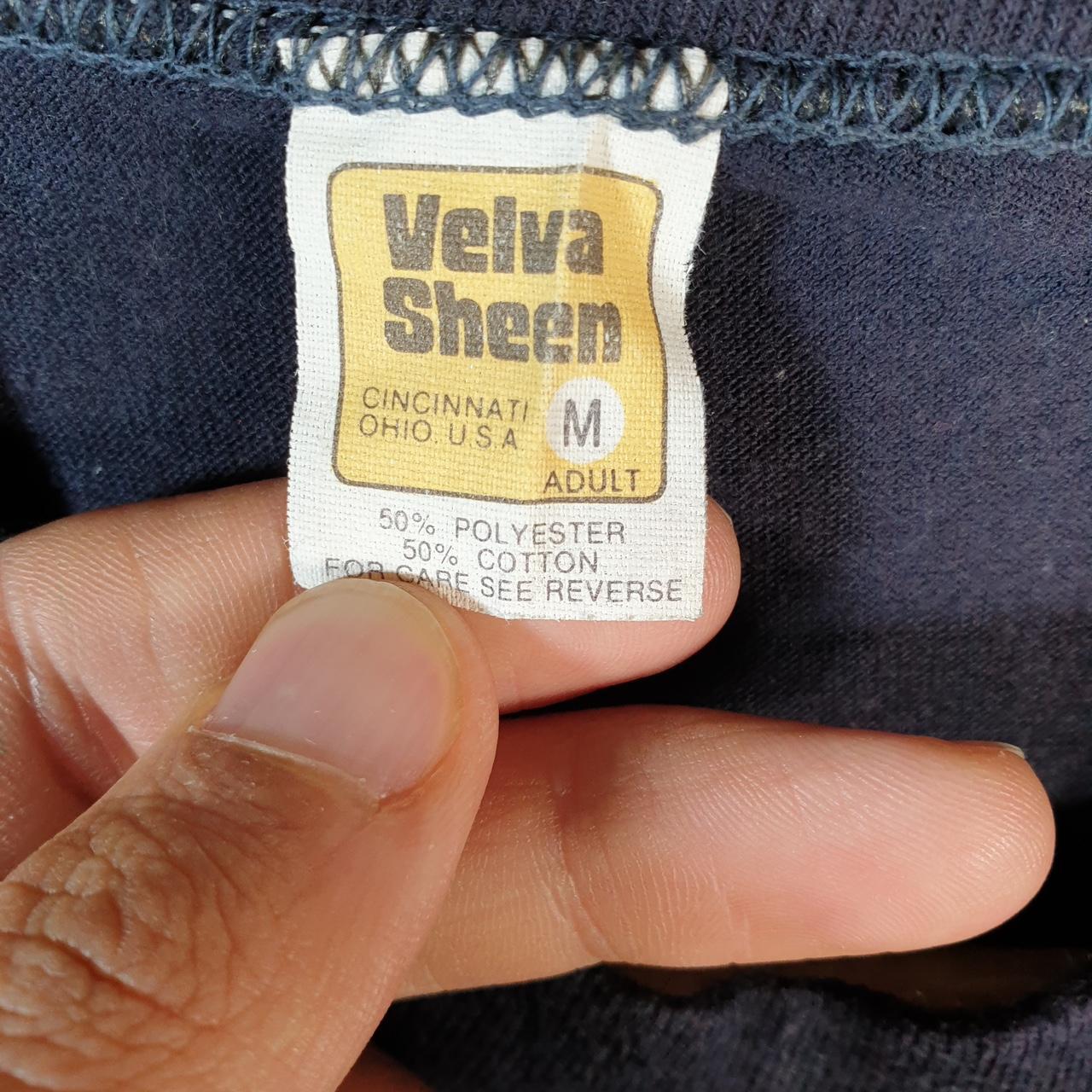 Vintage Velva Sheen Virginia Cavaliers 1980 USA Single Stitch T Shirt Men’s Medium Navy Blue