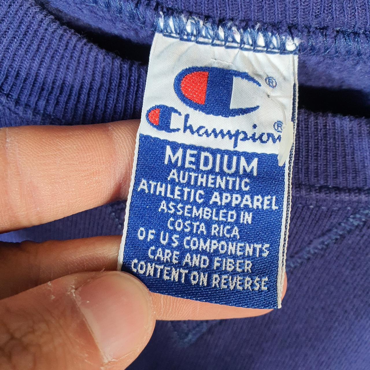 Vintage Champion Sweatshirt Men’s Medium Navy Blue USA Pullover Spellout Logo