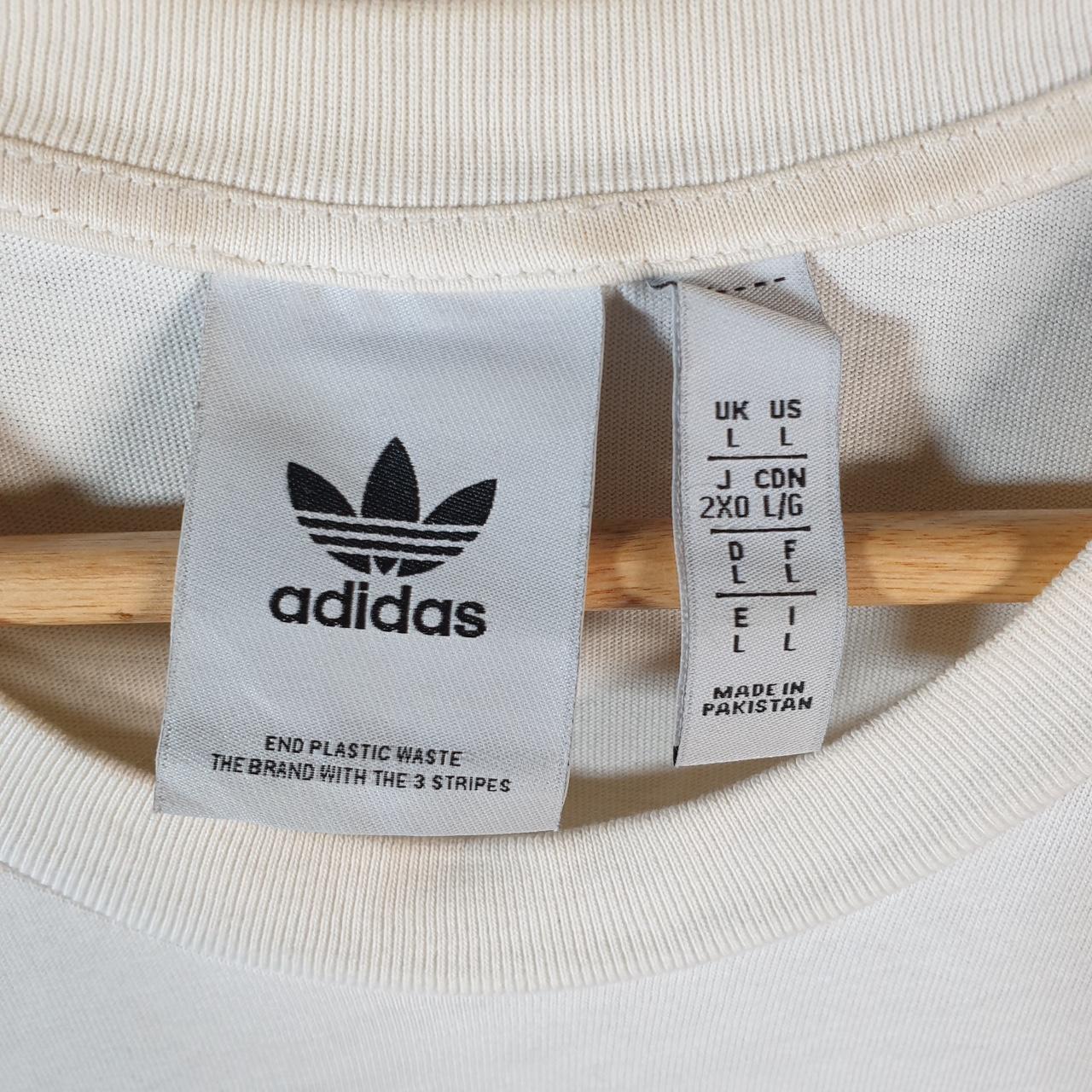 Vintage Adidas Spellout Trefoil Retro T Shirt Mens Large White Logo Athletic