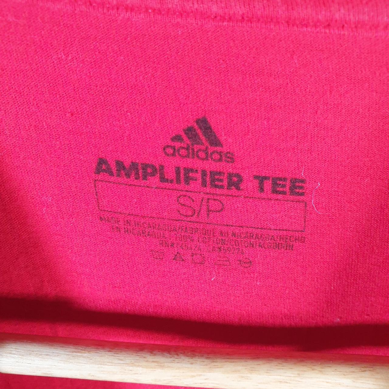Vintage Adidas Amplifier T Shirt Men’s Small Red Three Stripes Logo Athletic