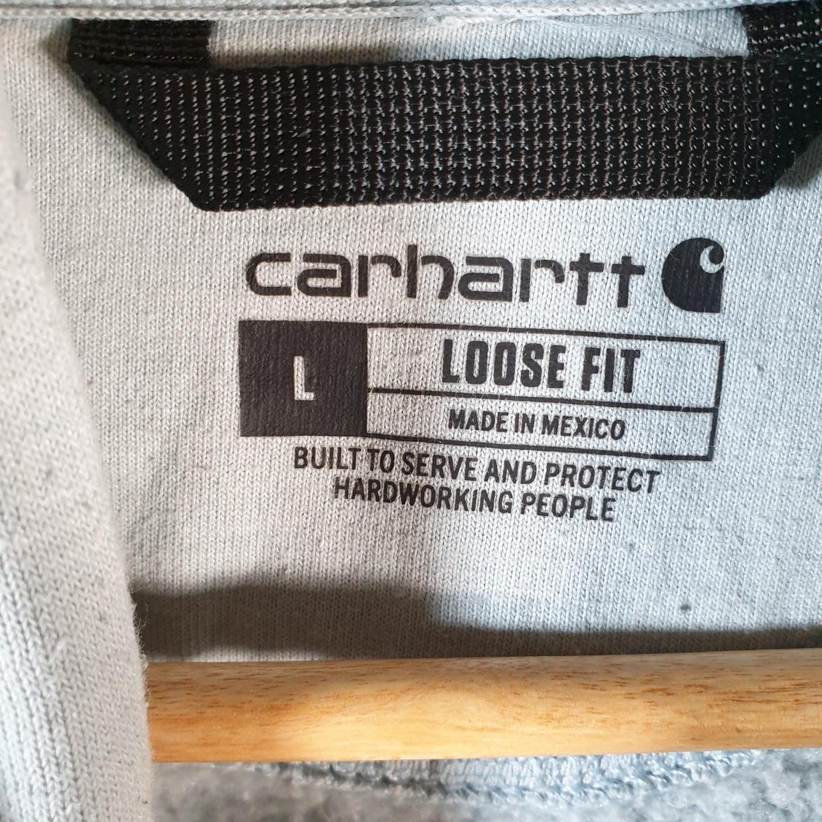 Vintage Carhartt Hoodie Men’s Large Baby Blue Pullover Blank USA Loose Fit