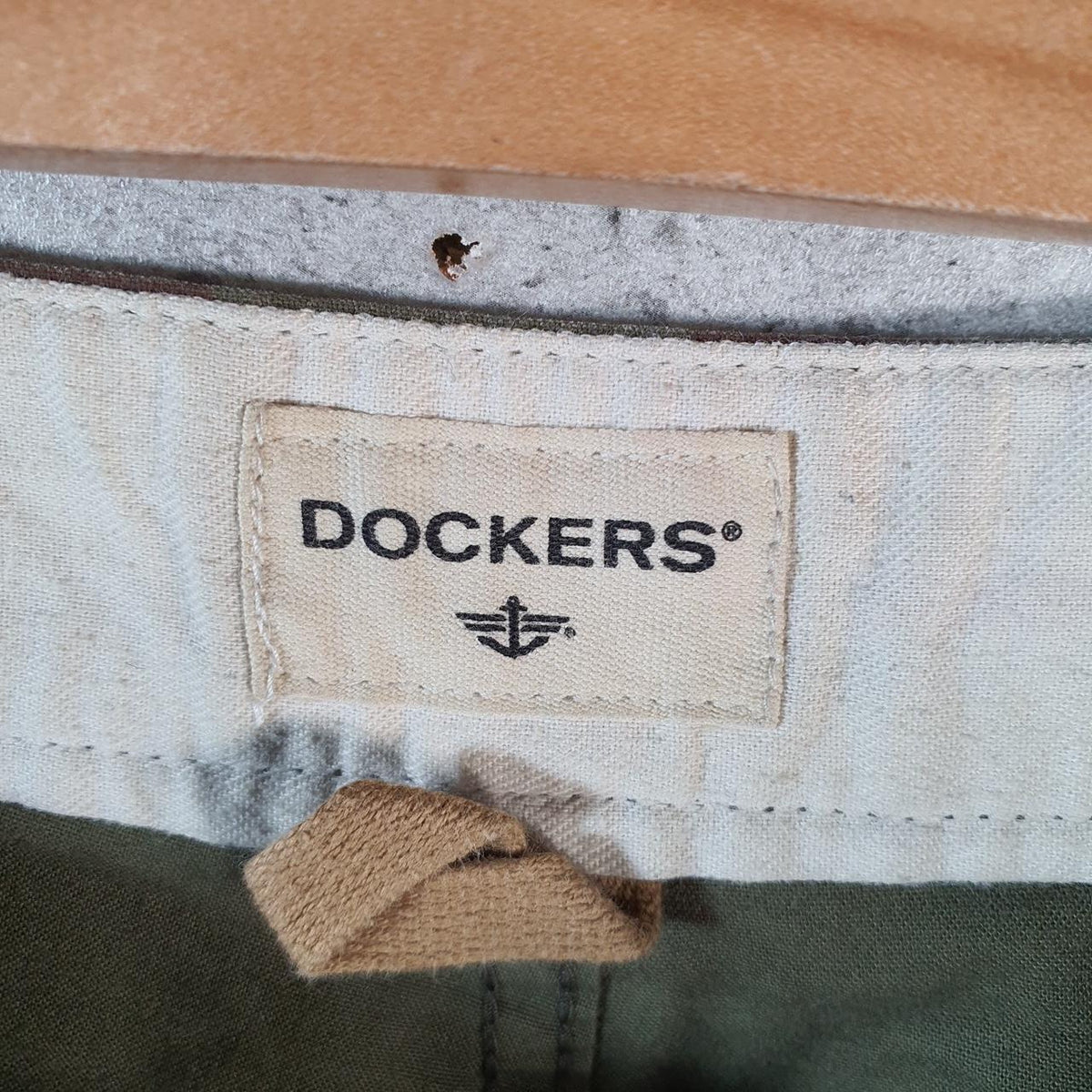 Vintage Dockers Chino Shorts Jorts Cargo Men’s W38 Camouflage Green Brown Baggy Cotton A4413
