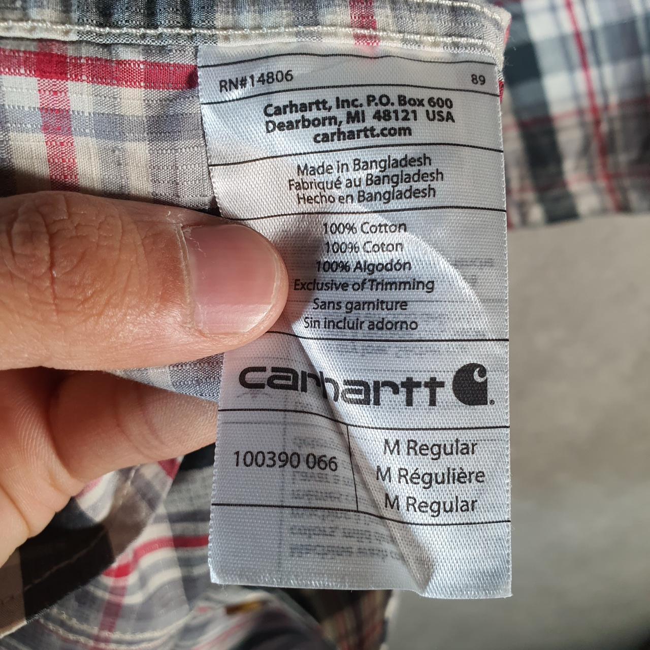 Vintage Carhartt Shirt Button Down Mens Medium Red Short Sleeve Chore Utility Relaxed