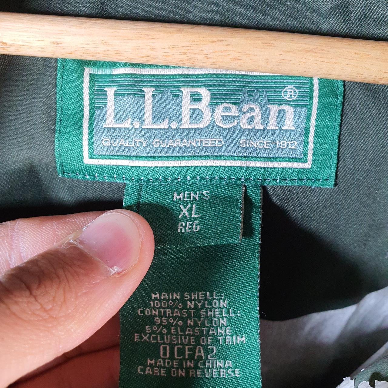 Vintage L.L. Bean Outdoors Nylon Jacket Mens XL Hooded Green Waterproof
