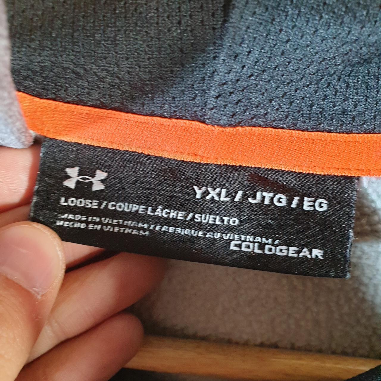 Vintage Under Armour Cold Gear Windbreaker Track Jacket Youth XL Grey USA Pullover