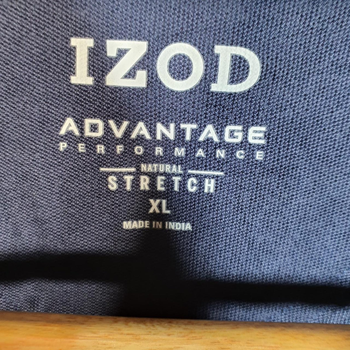 Vintage Izod Advantage Performance Polo Shirt Men’s XL Navy Blue Stretch Fit Logo