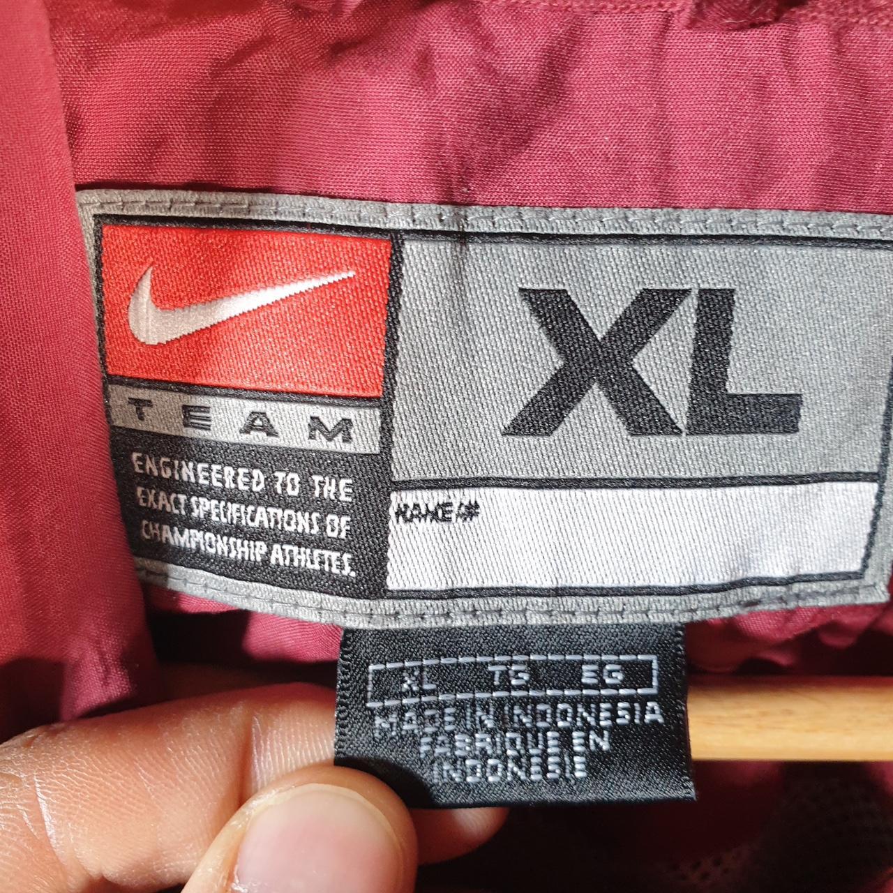 Vintage Nike Team Windbreaker Track Jacket Mens XL Burgundy Red USA Swoosh Full Zip