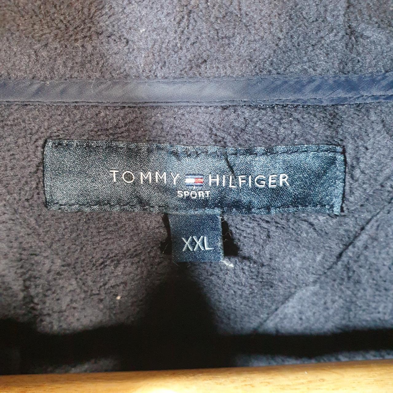 Tommy Hilfiger 1/4 Zip Fleece Pullover Sweatshirt Mens 2XL Navy Blue Embroidered Logo